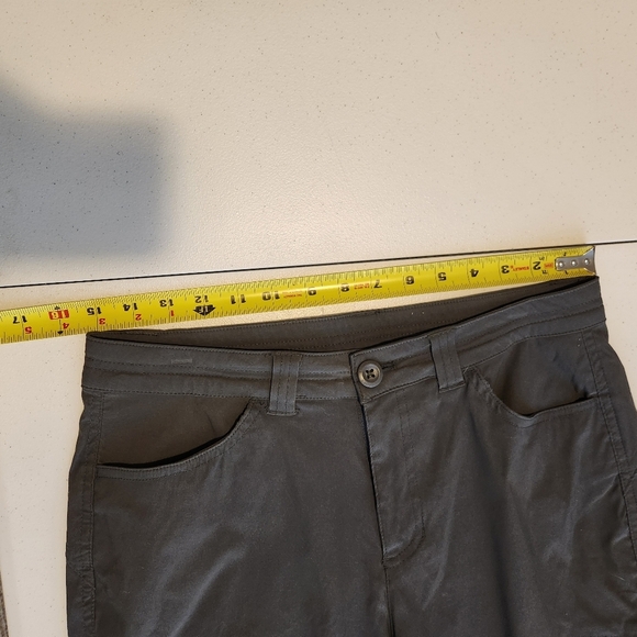 Eddie Bauer Gray Cropped Capri Pants Mid Rise Nylon Stretch Size 6 Hiking Gorp - Picture 11 of 16